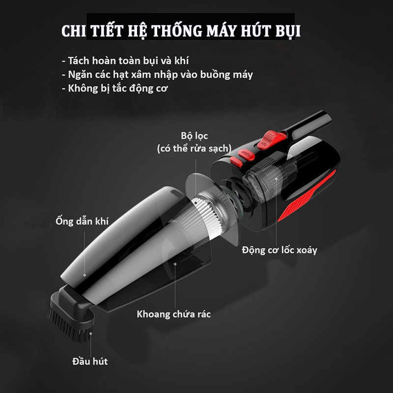 Máy hút bụi mini cầm tay không dây hút bụi ô tô xe hơi nhà cửa văn phòng