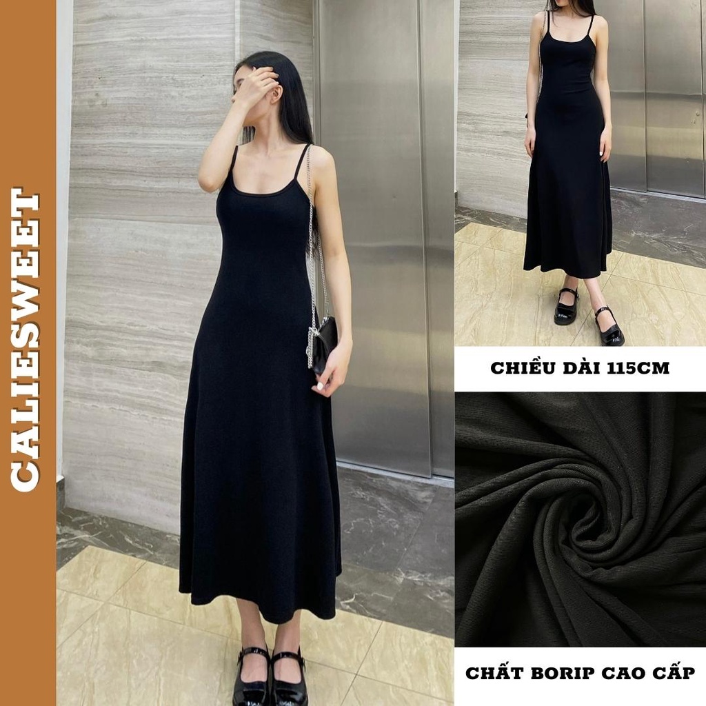 Đầm 2 dây maxi Caliesweet váy 2 dây dáng dài chất bozip co giãn váy suông tôn dáng CLV0003V | BigBuy360 - bigbuy360.vn