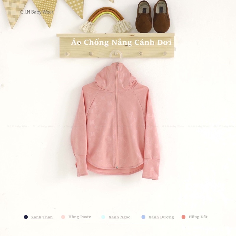 Áo chống nắng cho bé gái, GIN Kids Store, Áo khoác nắng chất liệu thông hơi chống tia chống tia UV cho bé trai, bé gái