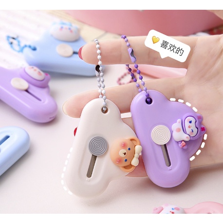 Dao Rọc Giấy Gắn Charm Kèm Móc Treo Cute