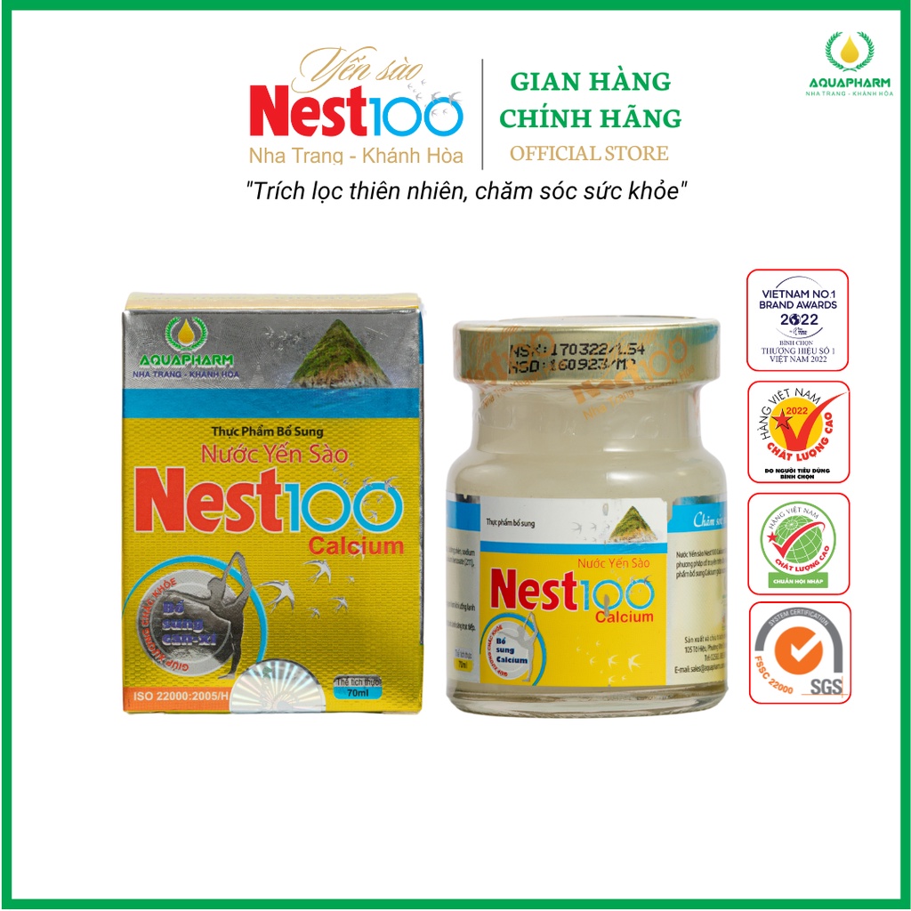 Nước Yến Sào Nest100 Cao Cấp Calcium - Hộp 1 lọ 70ml