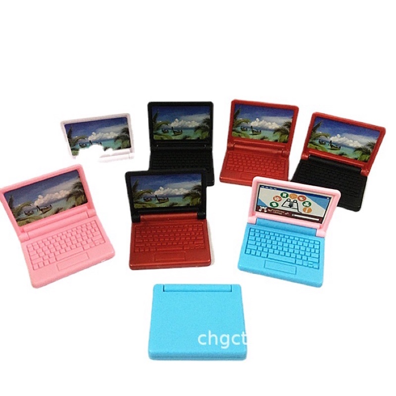 máy tính đồ chơi cho nhà búp bê, máy tính laptop mini búp bê bằng nhựa