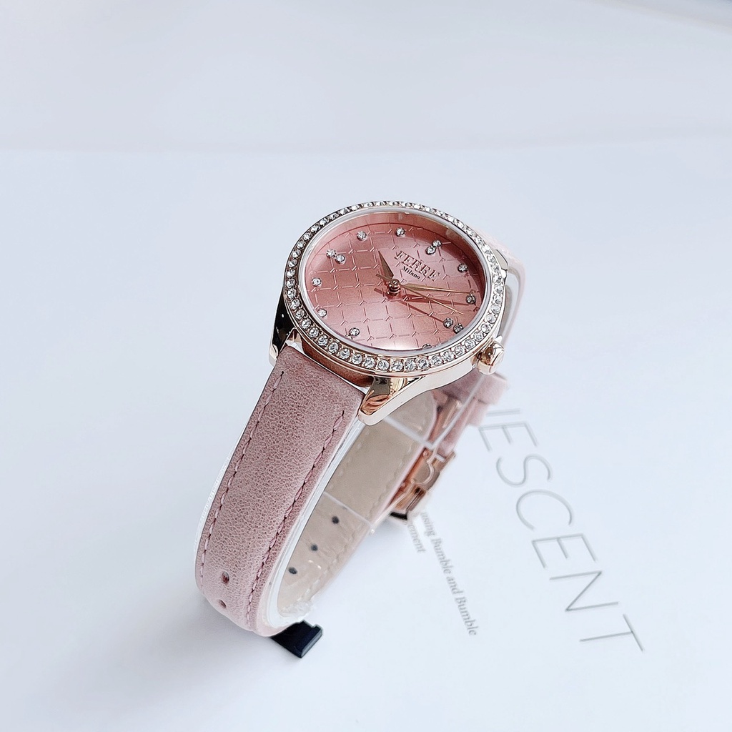 Đồng hồ nữ dây da Ferre Milano Wristwatch Pink FM1L116L0031