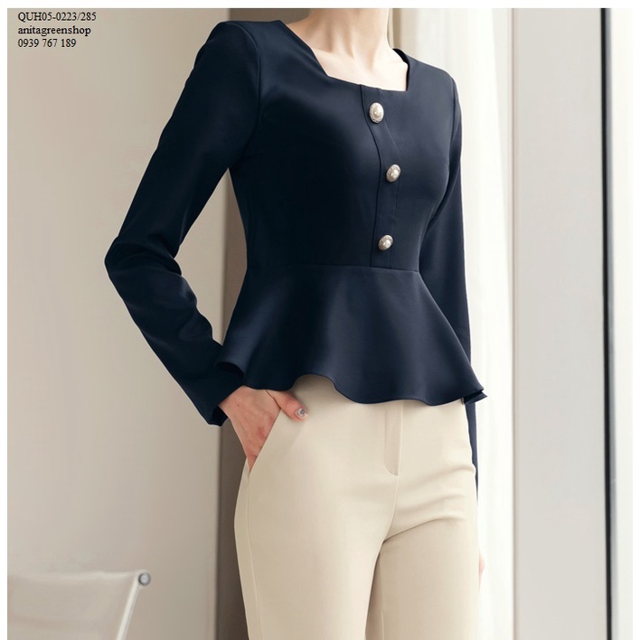 Áo peplum công sở cao cấp  - QUH05-0223