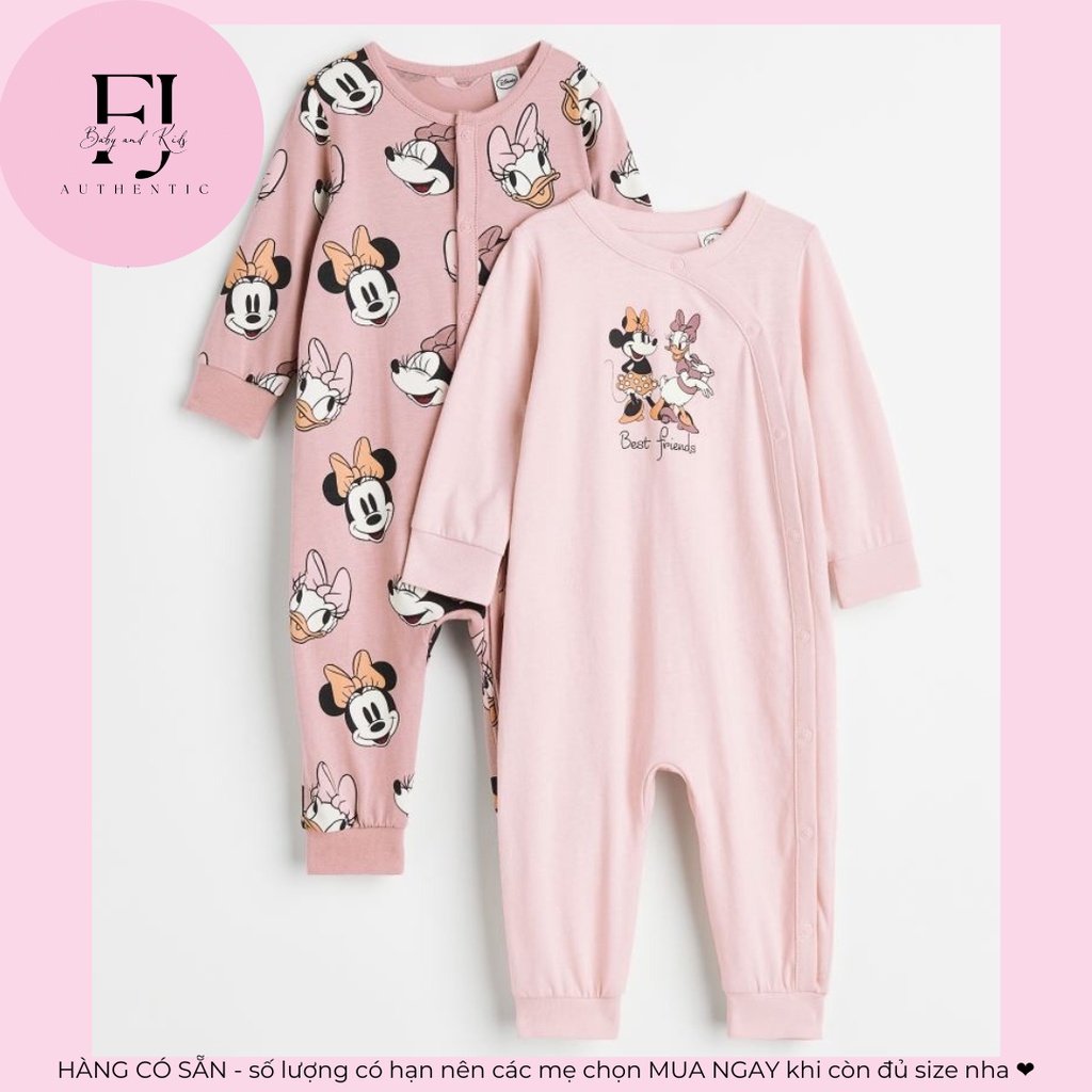 Body trẻ em chính hãng HM, body bé gái body liền hồng Minnie, hàng hiệu cho bé