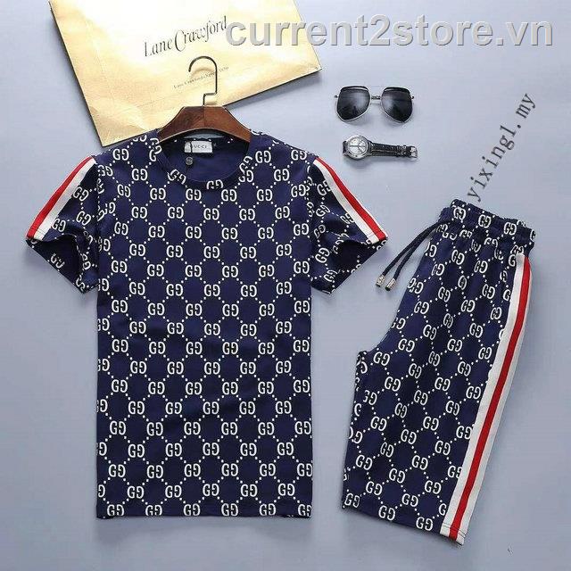 New_gucci set Áo Thun + Quần Short Thời Trang Mùa Hè M744