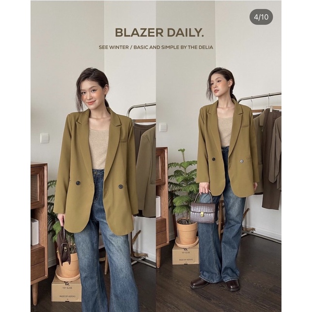 390 ÁO BLAZER 2 CÚC NGANG DÀI TAY