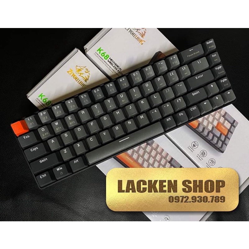 Bàn Phím CƠ BLUETOOTH Không Dây K68BT Trục Cơ RED Switch Hotswap