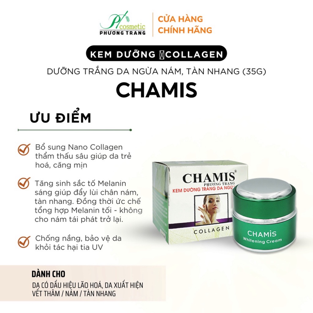 Kem dưỡng trắng da collagen Chamis - ngừa nám, phục hồi độ mịn và mềm mại cho da