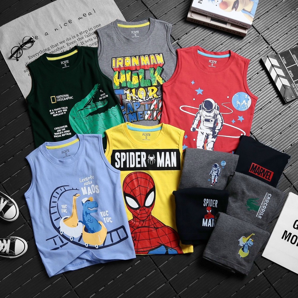 🎁 Đồ Bộ Sát Nách Bé Trai Size Đại - Shop Bốn Mùa
