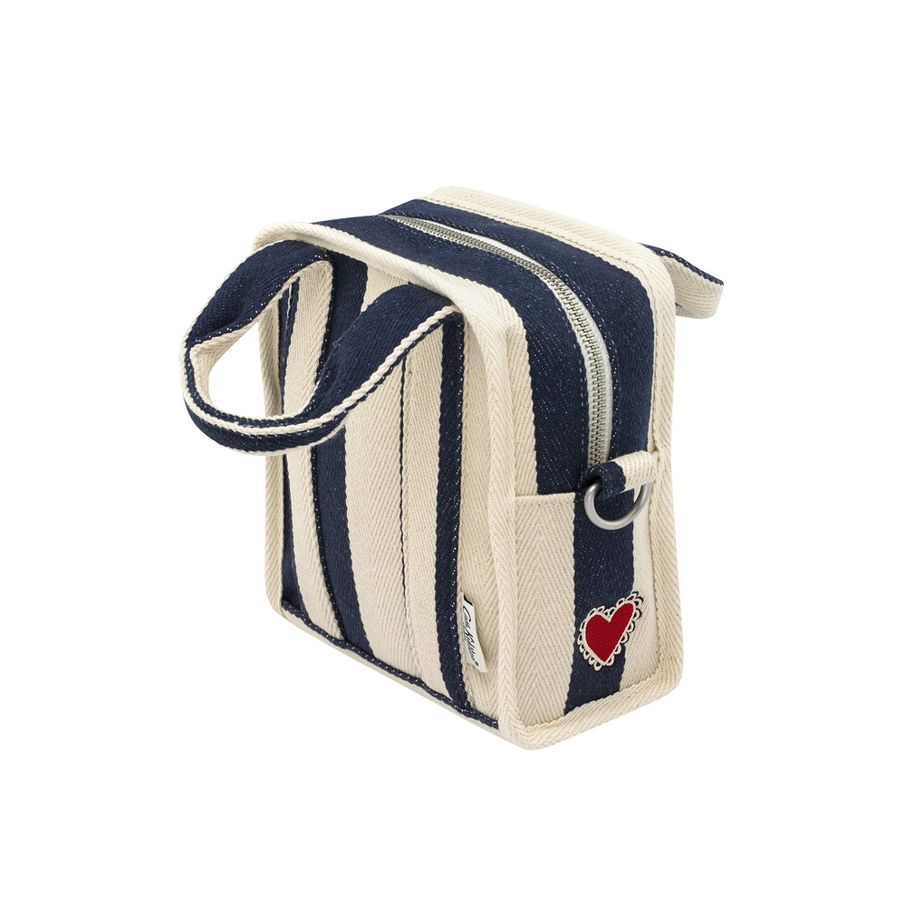 Túi đeo chéo/Woven Stripe Small Zipped Cross Body Tote - Hand Drawn Candy Stripe