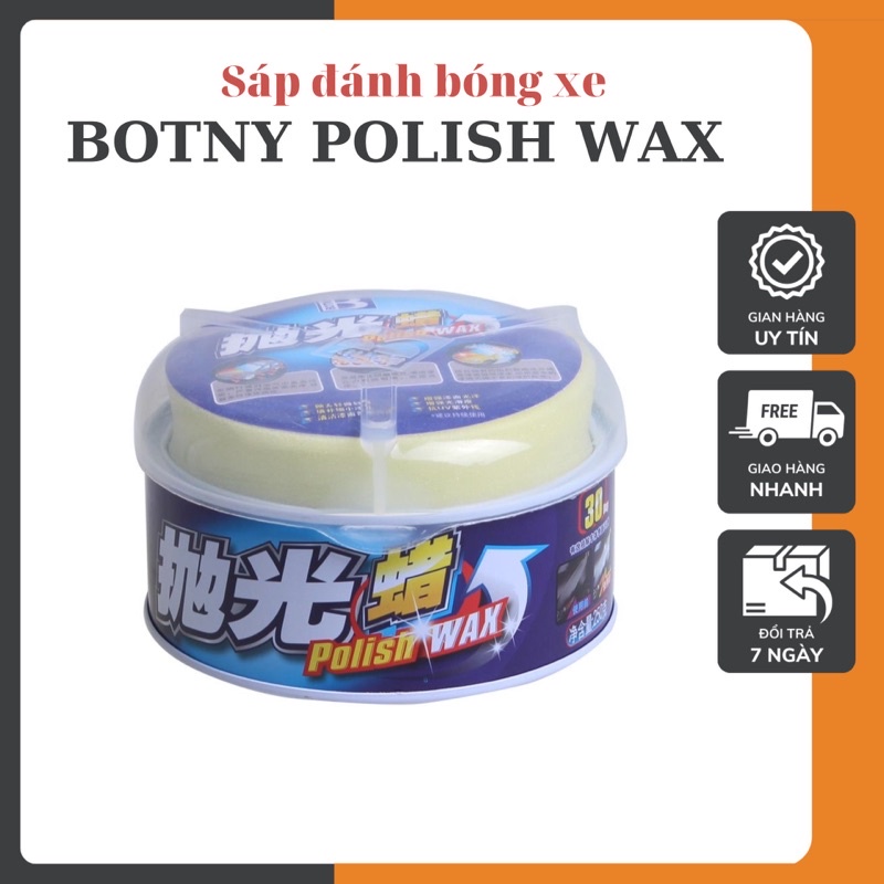 Sáp đánh bóng xe BOTNY Polish Wax 250g B-1179, wax làm mờ vết trầy, kem tẩy vết xước và đánh bóng mặt sơn xe hơi, ô tô
