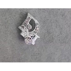 Mã charm nail màu bạc nhé a