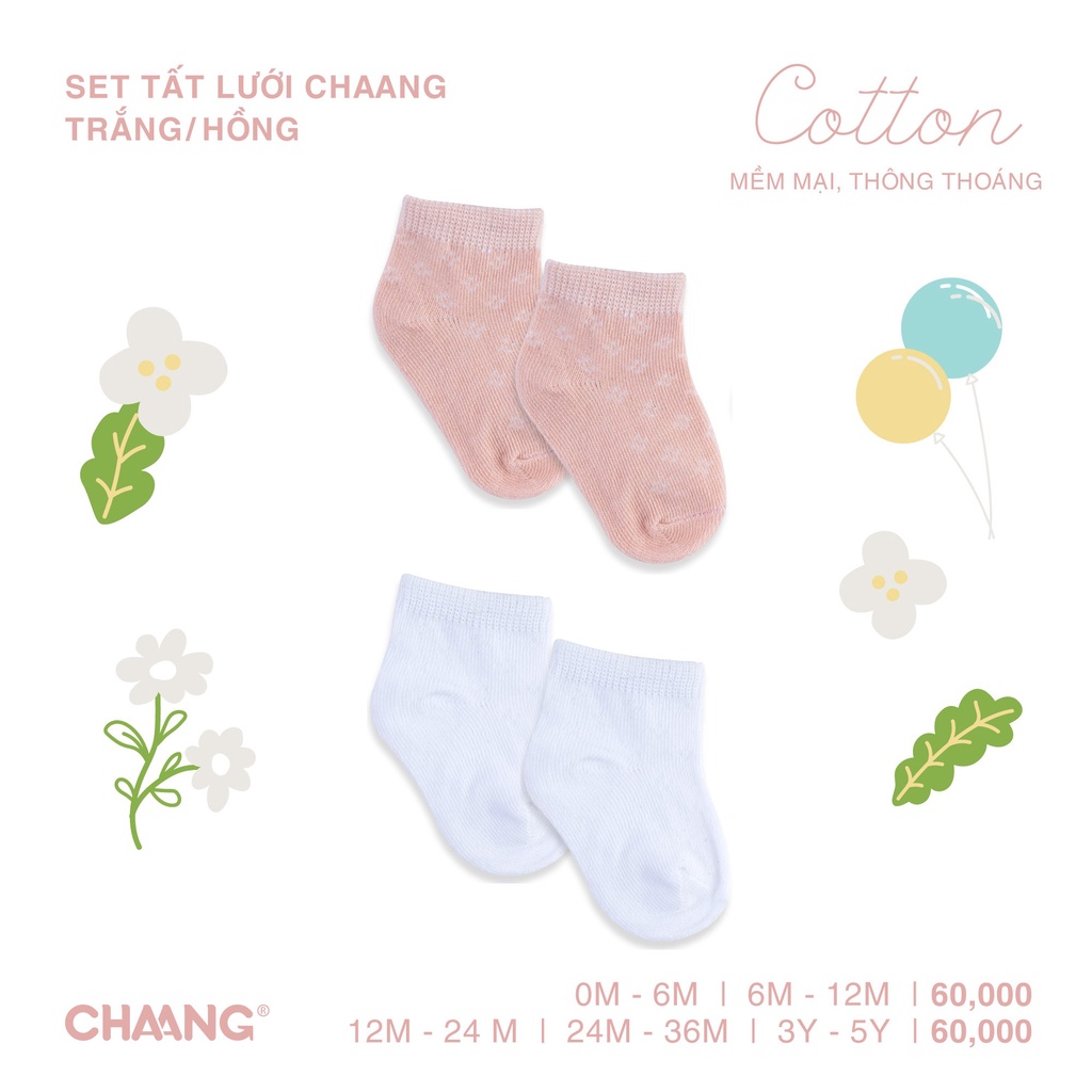 Chaang set 2 đôi tất lưới cho bé SS2023