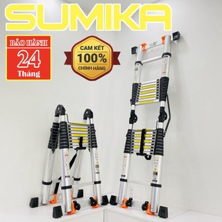 Thang nhôm rút chữ A 1.9m - 2.2m - 2.5m Sumika - SK380D, SK440D, SK500D, SK560D sơn tĩnh điện, Tải trọng 300k