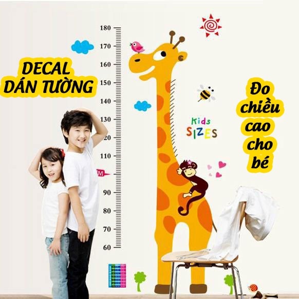Decal dán tường đo chiều cao cho bé