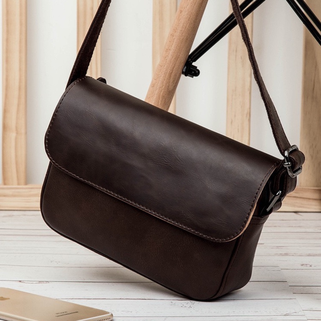 Túi Đeo Chéo Nam Da Bò Cao Câp BASIC, Trẻ Trung, Hiện Đại