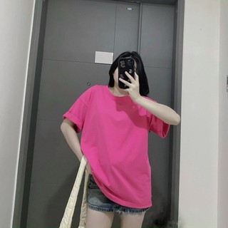 Áo phông cotton trơn tay lỡ dáng basic