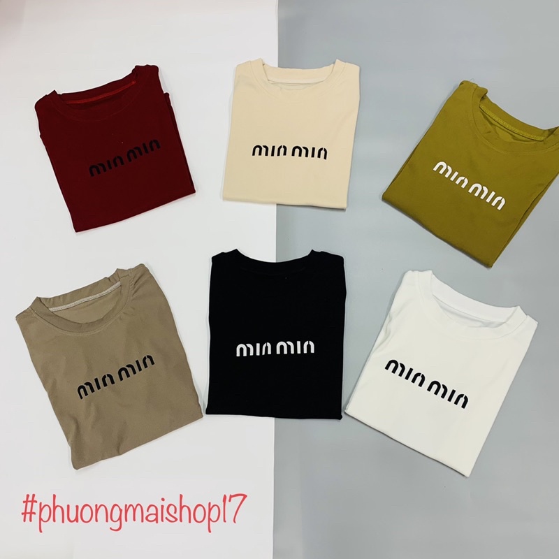 Áo phông ôm thun tăm,áo cổ tròn miumiu kèm ảnh thật Mã 13