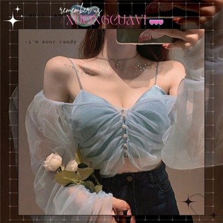 ✧Ảnh thật✧ Set áo khoác voan lưới áo croptop lụa satin 2 dây tiểu thư sang chảnh STA002 Xưởng Của Vi