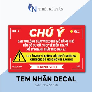 100 Tem dán quay clip trước khi mở hàng - Kích thước 9x5.5cm - Có keo mặt sau mẫu 4