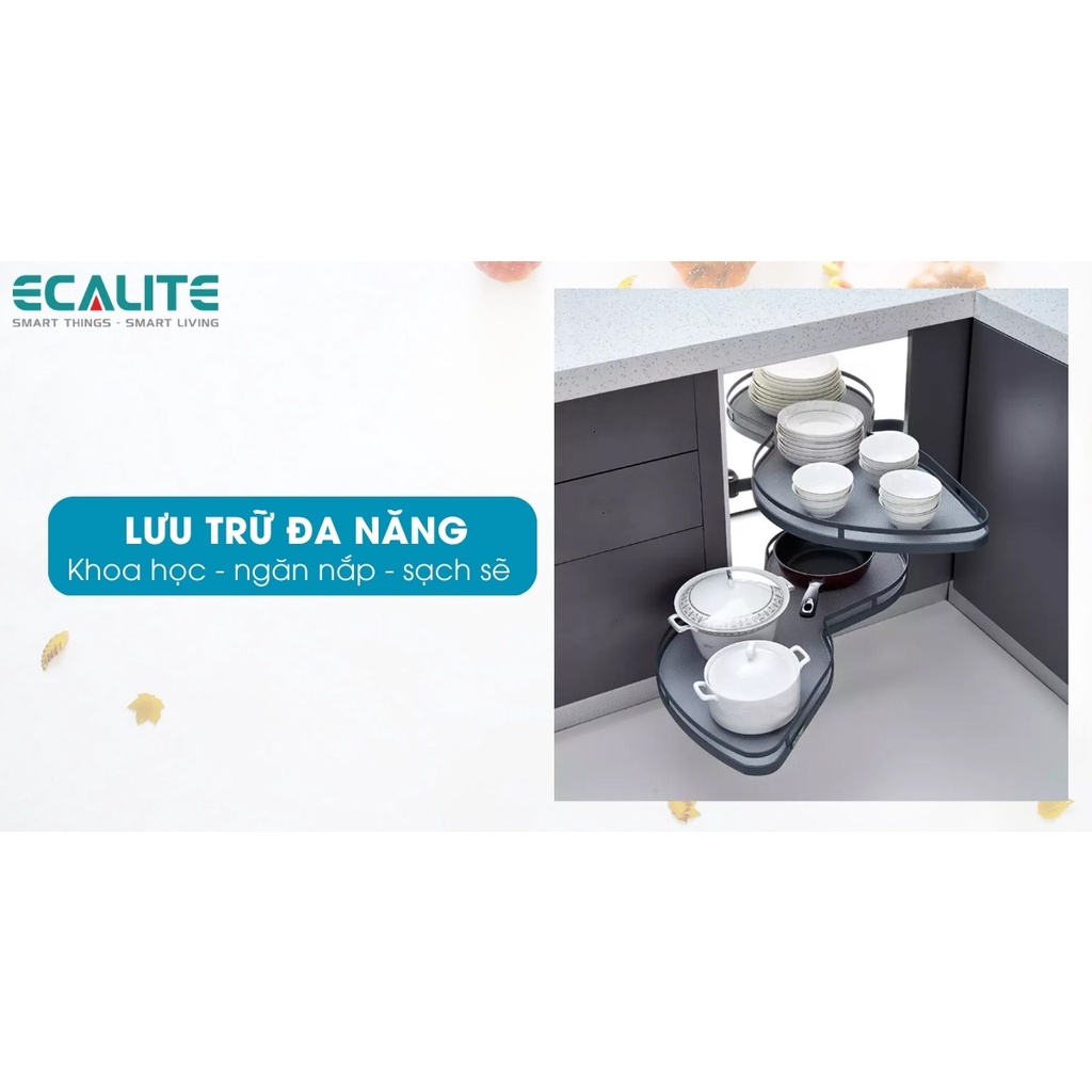 Mâm xoay góc hình lá, mở trái T-Leaf Ecalite EL-NST900L - Ngang 90cm