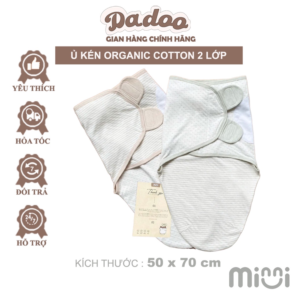 Chăn Ủ Sơ Sinh Organic Cotton MINNI UALAROGO Ấm Áp Mềm Mại Thông Minh Ủ Chân Bụng Khi Ngủ Mùa Hè Đông từ 0 3