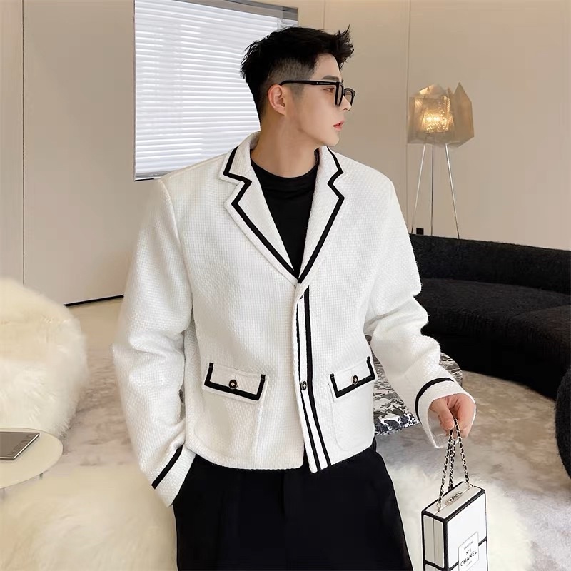 ÁO KHOÁC DẠ TWEED DÁNG LỬNG 2 MÀU ĐEN TRẮNG DÀNH CHO NAM |TAHISHOP|