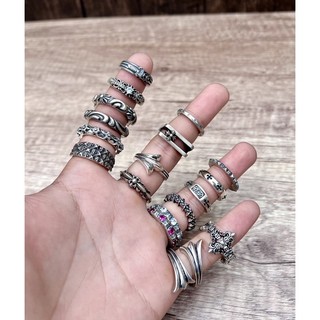 Nhẫn Chome hearts bạc 925 ngôi khối