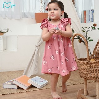 Váy bé gái cánh tiên chất đũi tằm nhẹ mát, phù hợp mặc nhà, đi chơi, đi học cho bé từ 2,3,4,5,6 tuổi MonBabies VL24
