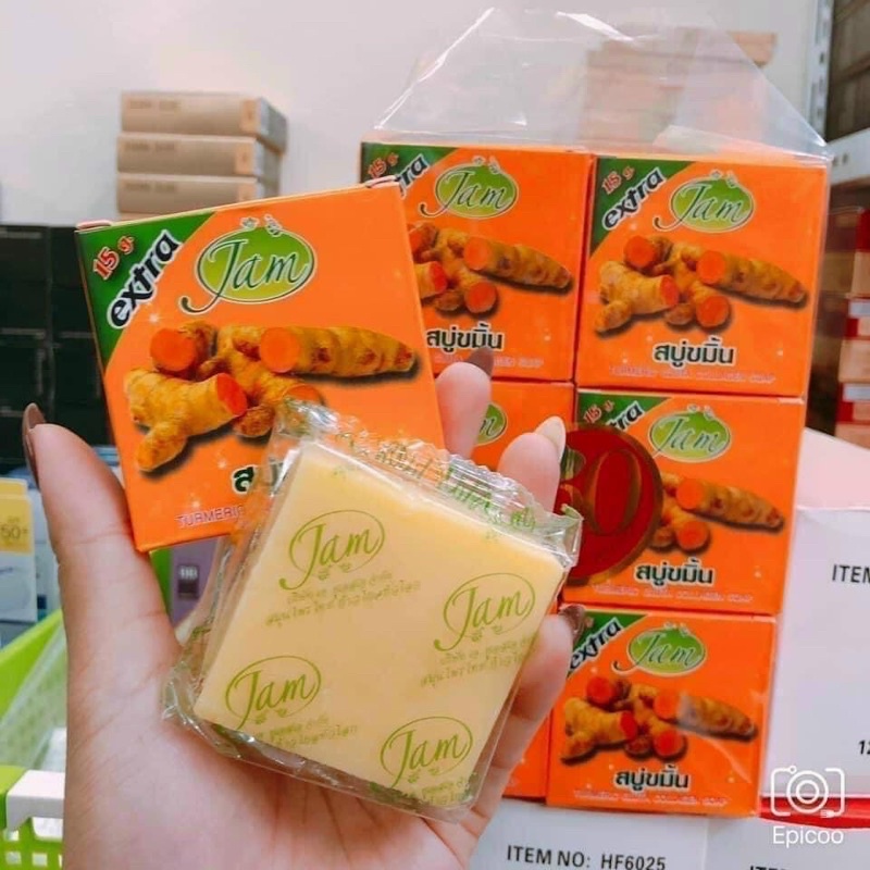 Soap Tắm Nghệ Jam Thái Lan, Hỗ Trợ Giảm Thâm Viêm Lỗ Chân Lông