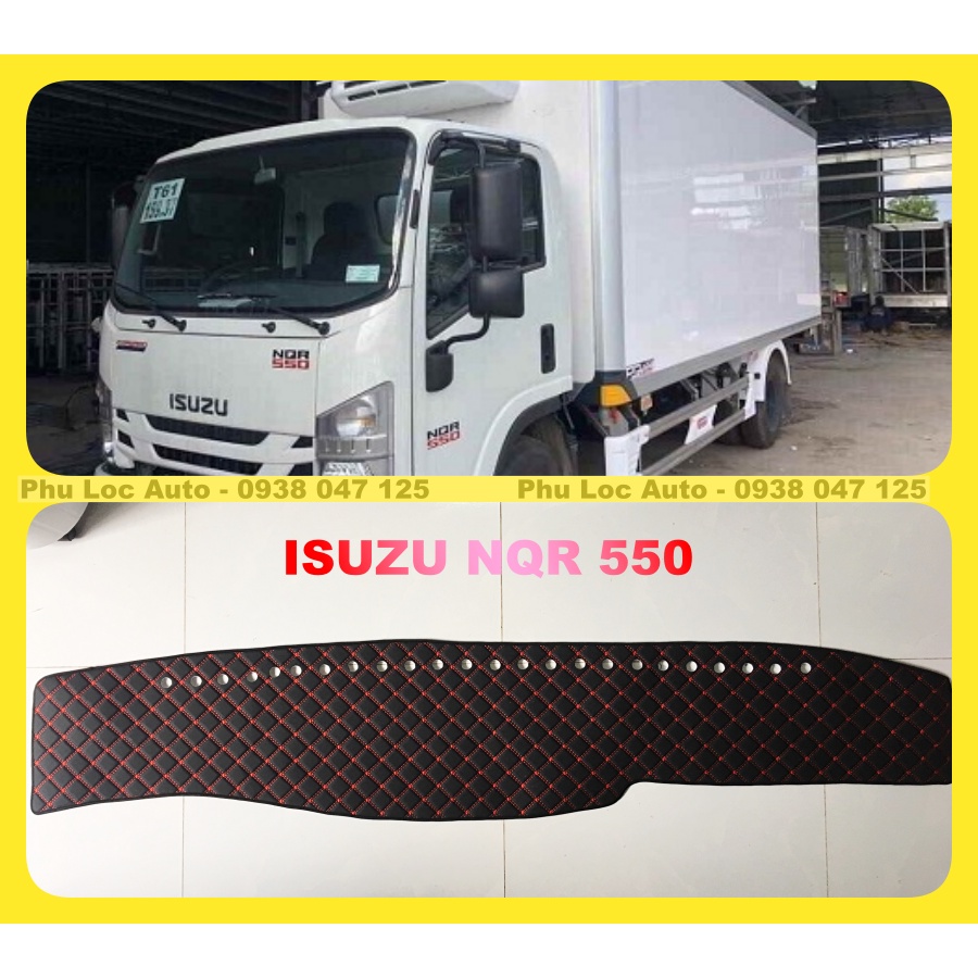 Thảm taplo xe tải ISUZU NQR500 5t 5t5 6t loại da cacbon cao cấp và nhung 3 lớp