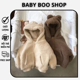 Áo nỉ bông có mũ cho bé, áo nỉ cho bé hình gấu chất liệu cao cấp, ấm áp, hàng chất lượng cao BABY BOO SHOP