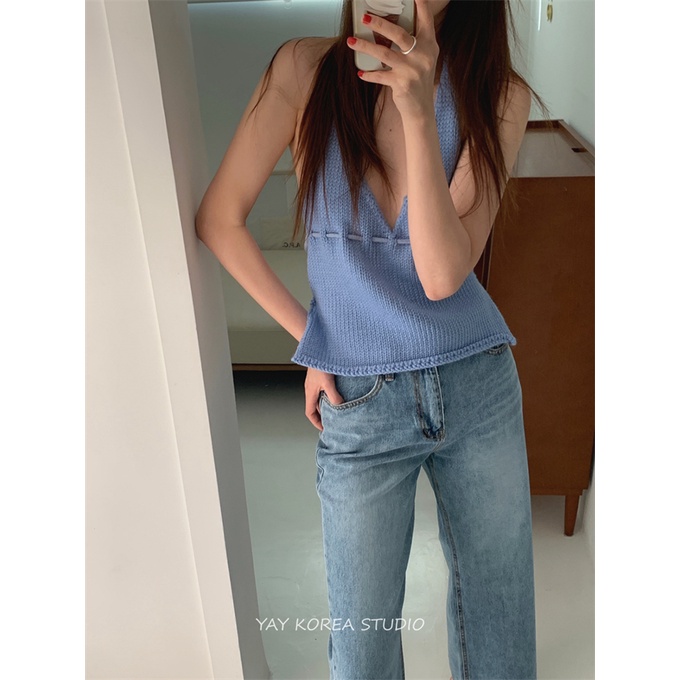 Cocory vn Áo Dây Dệt Kim Hở Lưng Thời Trang Gợi Cảm Cho Nữ | BigBuy360 - bigbuy360.vn