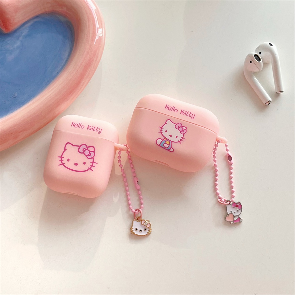 Ốp Bảo Vệ Hộp Đựng Tai Nghe AirPods 1 / 2 / 3 Hình Mèo Hello Kitty Xinh Xắn