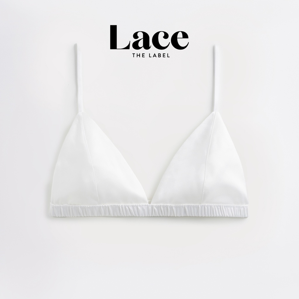 Áo lót Satin Trắng kèm đệm mỏng Lace.thelabel