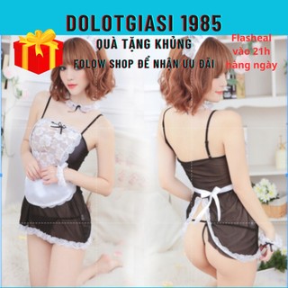 Đồ Ngủ Cosplay Hầu Gái Xẻ Sâu(Tặng Đủ Phụ Kiện)MS1251