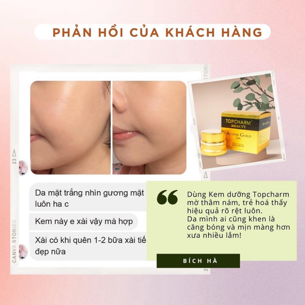 Kem dưỡng trắng sáng da TOPCHARM - giúp da trắng hồng, mịn màng, loại bỏ thâm nám tàn nhang