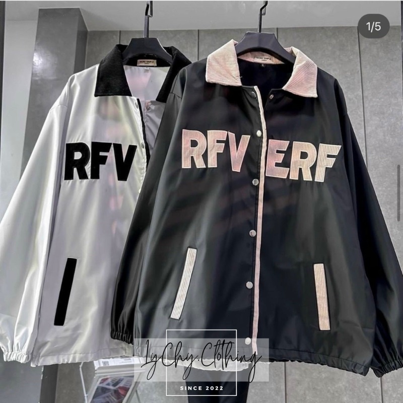 Áo khoác dù 2 lớp chống nắng dày dặn RFVERF, Áo khoác bomber dù gió hai lớp chất dù gió hai lớp form rộng