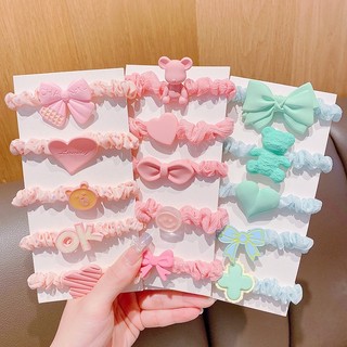 #(KHOTRANGMON) Set 5 chun buộc tóc gắn charm dễ thương