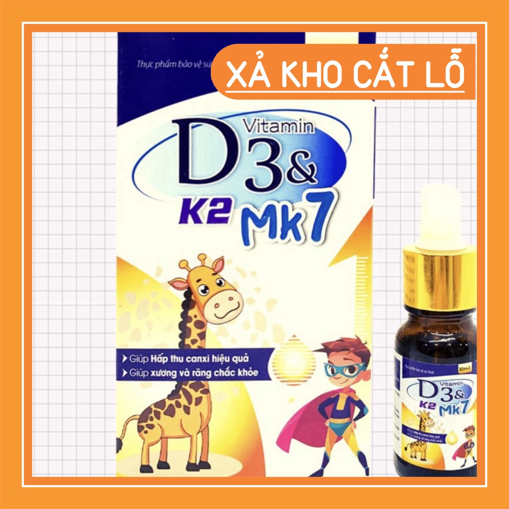 Vitamin D3 &amp; K2 MK7 - Hỗ trợ trẻ em biếng ăn, còi xương