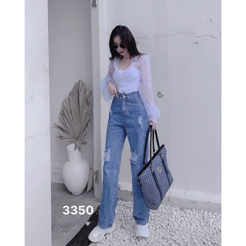 Quần ống suông lưng cao MS 3350