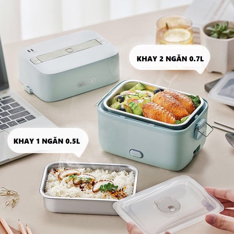 Hộp cơm cắm điện Bear dùng trong văn phòng, dung tích 1.2 lít - Hàng chính hãng , bảo hành 3 tháng