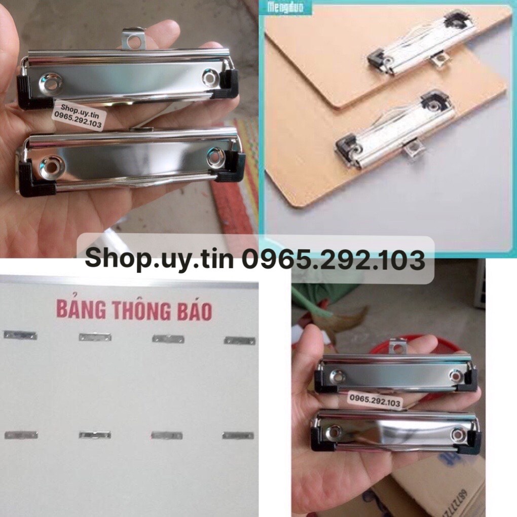 [10 cái] Kẹp Giấy Trình Ký Inox Bóng Gồm Cả Đinh Ốc, Kẹp Giấy Treo Gắn