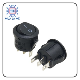 Công tắc bập bênh tròn kcd1-105 6a250v 3p 15mm màu đen bk416