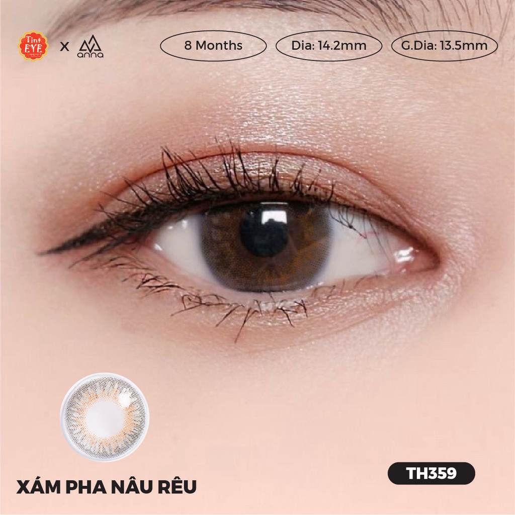 Kính áp tròng có màu 8 tháng TINTEYE CONTACT LENSES số 1 Hàn Quốc độ cận tới 5 độ (1 đôi)