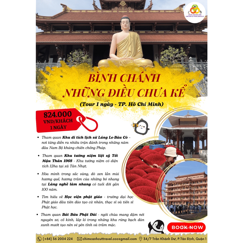 chương trình du lịch "Bình Chánh - Những Điều Chưa Kể" - 1N - Chim Cánh Cụt Travel