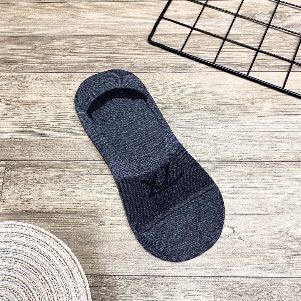 Tất lười nam, tất vô hình, tất nam cố thấp chống trượt phối chữ thời trang - TV17