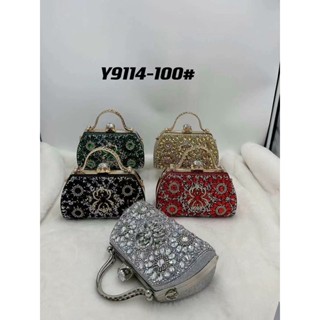 Túi xách nhũ kimsa trung niên cao cấp- túi xách đính đá đi tiệc, làm sui sang trọng.(9114-100)