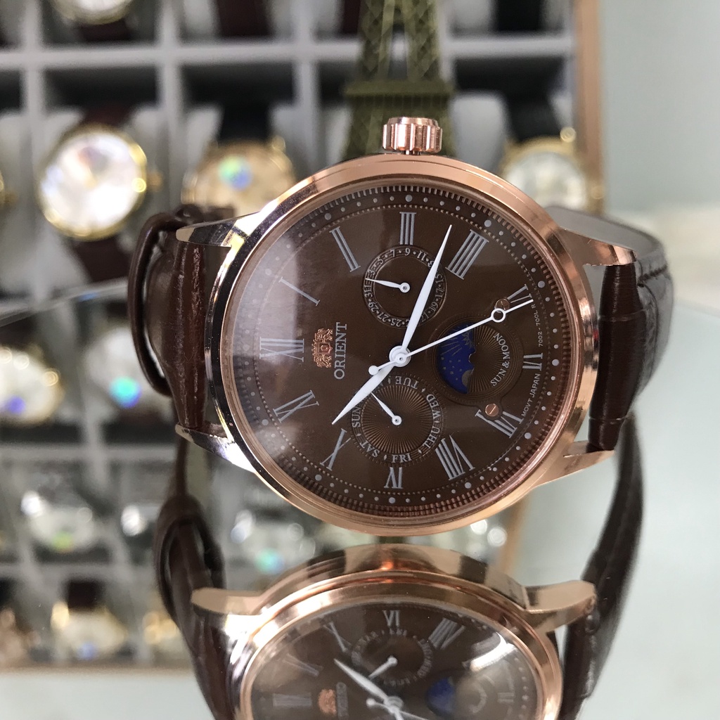 Đồng hồ nam Orient SP0003B02B chạy full 6 kim, dây da cao cấp , full box, bảo hành 3 năm, kính sapphire, chống nước